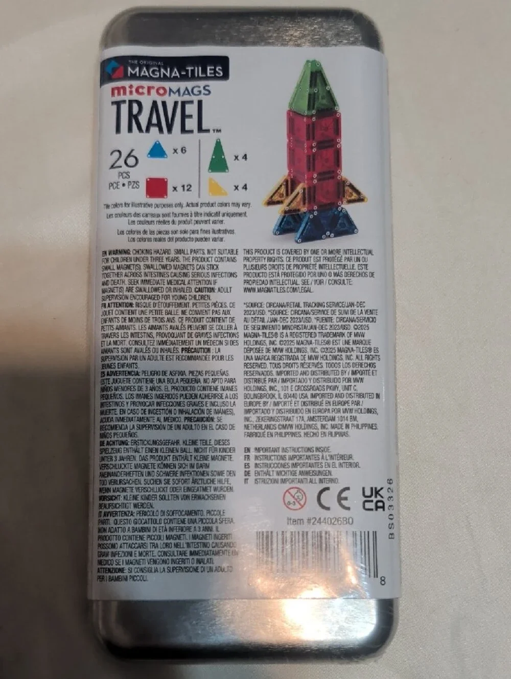 Magna-Tiles MicroMags Travel 26-Piece Building Set - Multicolor
